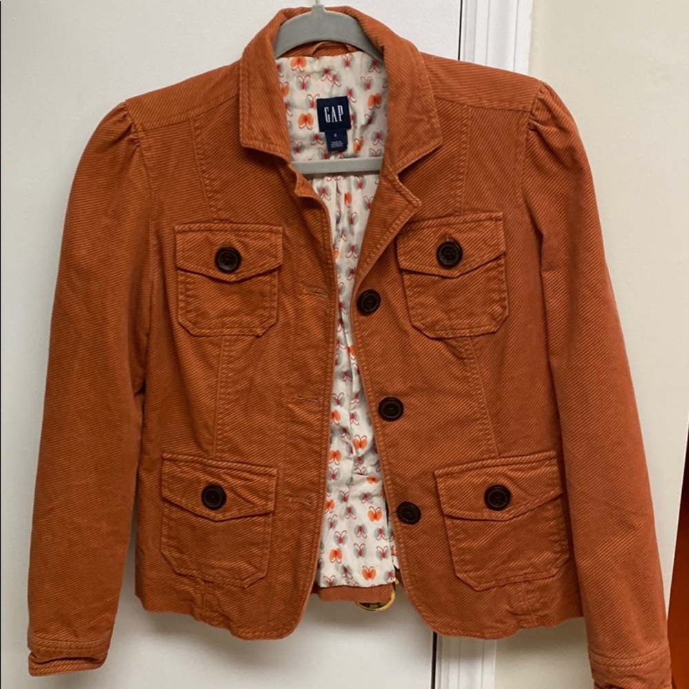 Gap burnt orange corduroy coat